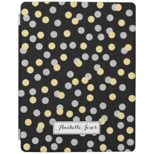 Faux Gold and Silver Confetti Personalised iPad Smart Cover