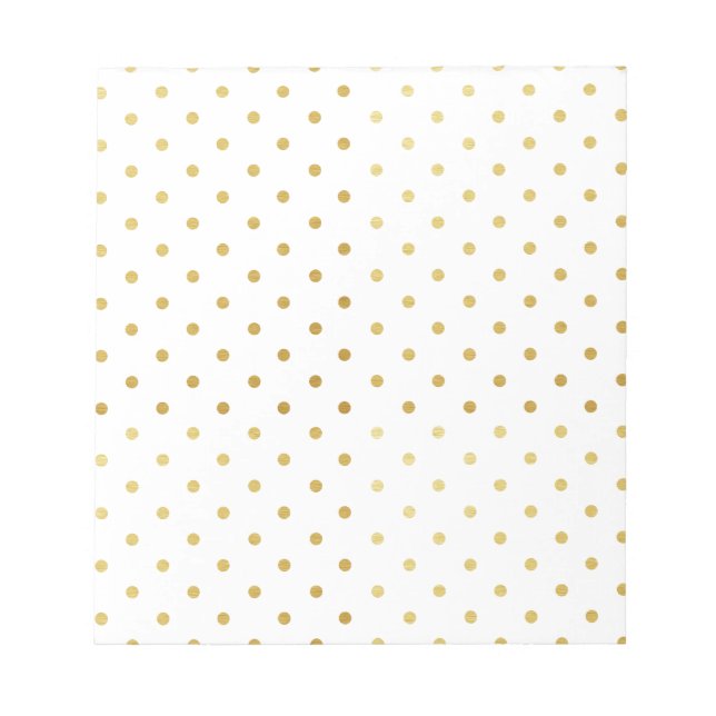 Faux Gold and White Polka Dots Notepad (Front)