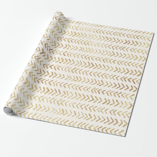 Faux gold arrow pattern wrapping paper (Unrolled)