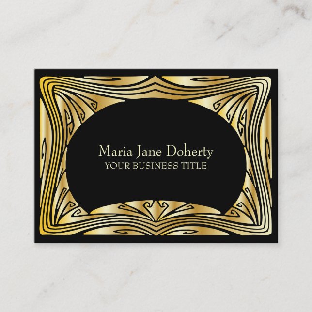 Faux Gold Art Nouveau  Professional Business Card (Front)