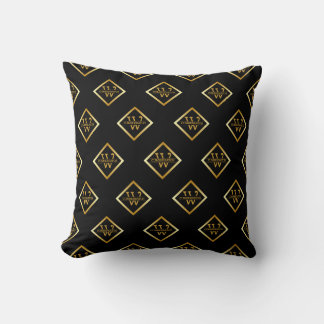 Faux Gold Axis Monogram – Black & Gold Cushion