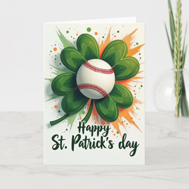 Faux Gold Baseball Luck Card (Front)