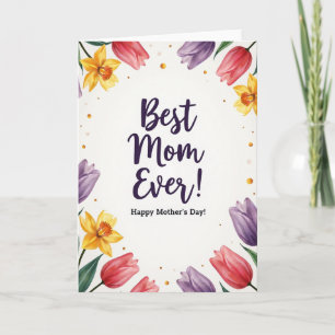 Faux Gold Best Mom Ever Card