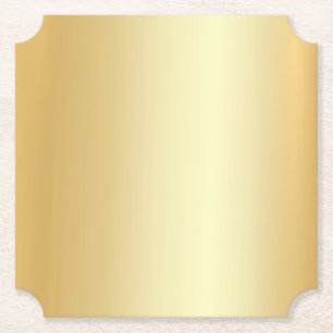 Faux Gold Blank Elegant Template Modern Glamour Paper Coaster