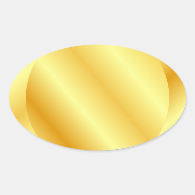 Faux Gold Blank Template Add Text Monogram Oval Sticker (Front)