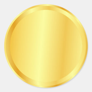 Faux Gold Blank Template Add Your Text Elegant Classic Round Sticker