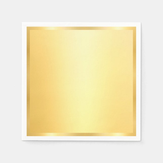Faux Gold Blank Template Modern Glamourous Napkin (Front)