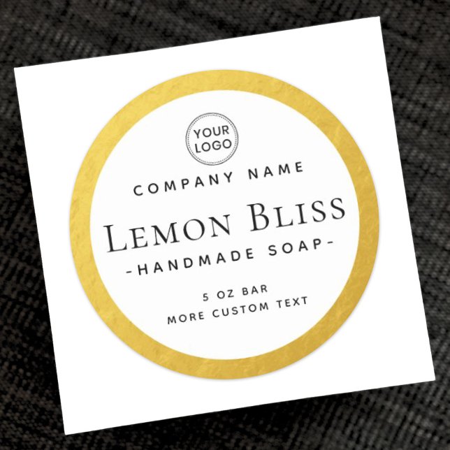 Faux gold border round product label (Creator Uploaded)