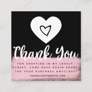 Faux Gold Boutique Heart Closet Clothing Business Square Business Card