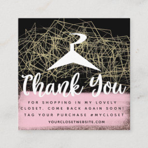 Faux Gold Boutique Online Closet Clothing Business Square Business Card