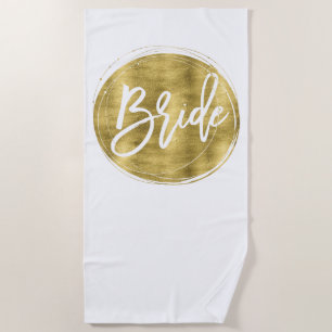 Faux Gold Bride Beach Towel