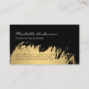 Faux Gold Brushed / Black Business Card