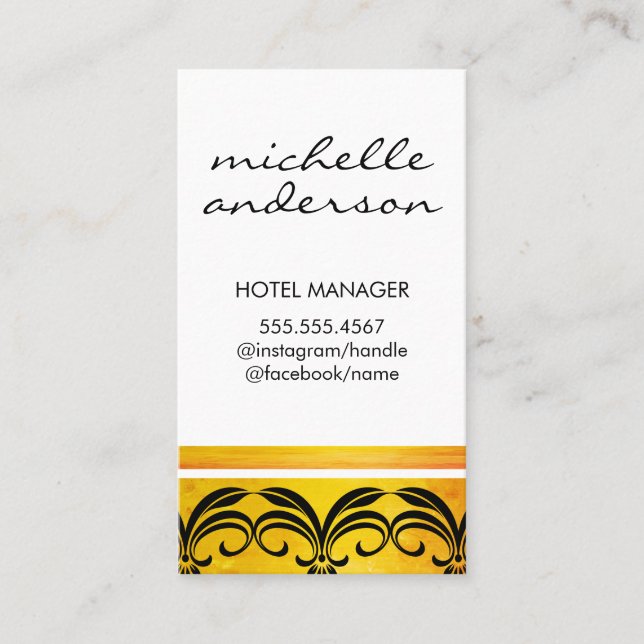 Faux Gold Brushed // Exquisite Element Business Card (Front)