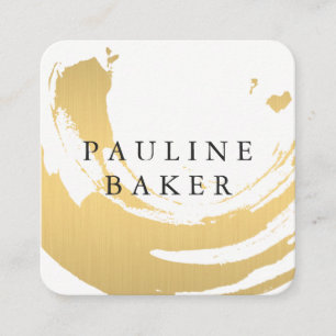 Faux Gold Brushed Square Business Card