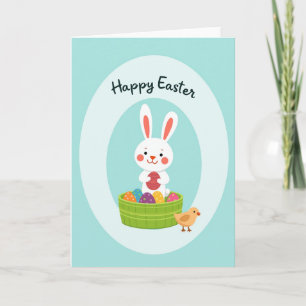 Faux Gold Bunny Basket Card