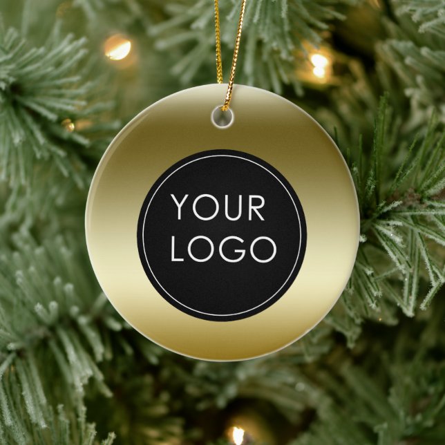 Faux Gold Business Company Logo  Ceramic Tree Decoration (Tree)