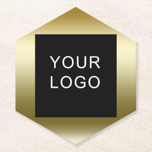Faux Gold Business Corporate Logo Design     Paper Coaster
