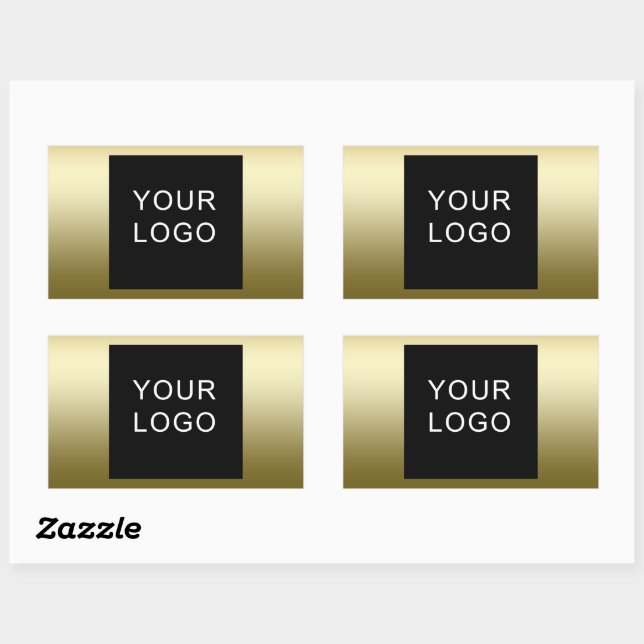 Faux Gold Business Corporate Logo Design  Rectangular Sticker (Sheet)