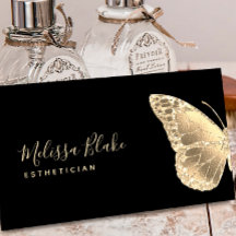 faux gold butterfly logo business card