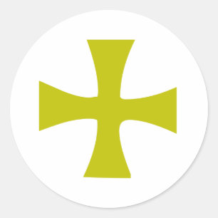 Faux Gold Byzantine Cross Classic Round Sticker