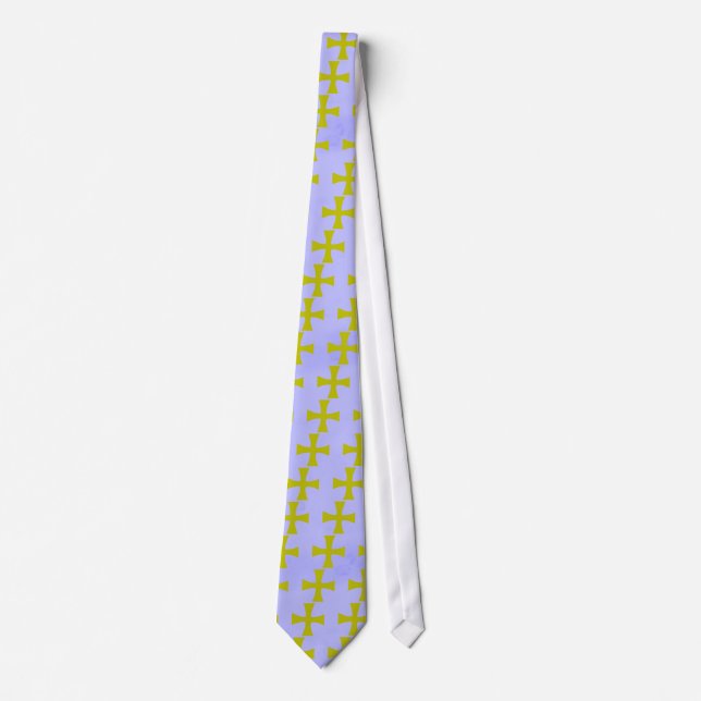 Faux Gold Byzantine Cross Tie (Front)