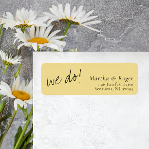 Faux Gold Calligraphy Wedding Return Address