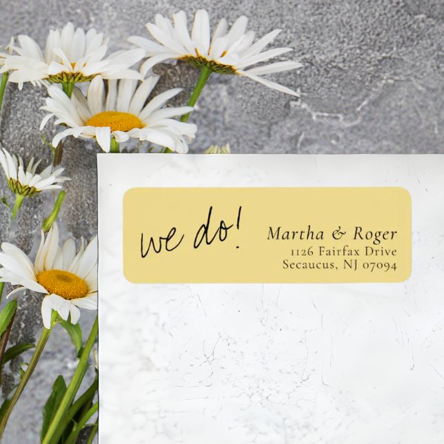 Faux Gold Calligraphy Wedding Return Address (Creator Uploaded)