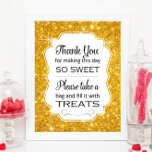 Faux Gold Candy Buffet Bridal Shower Sign Print<br><div class="desc">This faux gold sparkly candy buffet sign will be the perfect compliment to the candy bar at your wedding, birthday, bridal shower or baby shower. It features a gold sparkle background with a frame cutout with the phrase "Thank you for making this day so sweet Please take a bag and...</div>