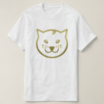 Faux Gold Cat Face - Custom background colour