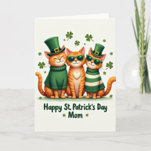 Faux Gold Cats St Patricks Card