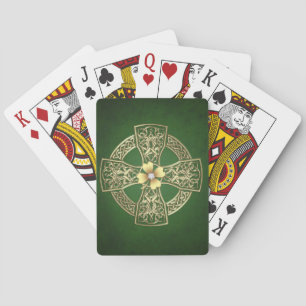 Faux Gold Celtic Cross Playing Cards