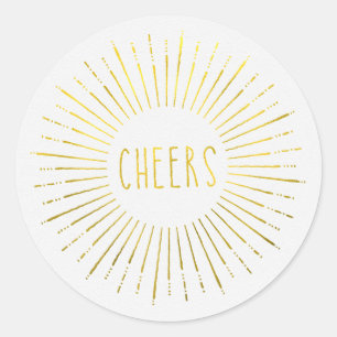 Faux Gold Cheers Stickers