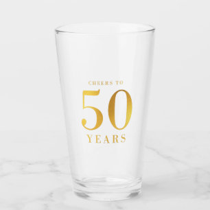 Faux Gold Cheers to 50 Years Birthday Glass
