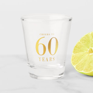 Faux Gold Cheers to 60 Years Birthday Shot Glass