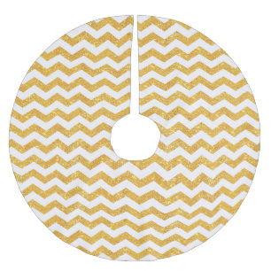 Faux Gold Chevron - Christmas Tree Skirt