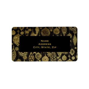 Faux gold Christmas ornaments Label