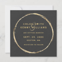 Faux Gold Circle & Rustic Kraft Paper Square