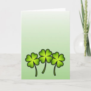 Faux Gold Clovers Luck Card