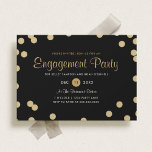 Faux Gold Confetti Engagement Party Invite<br><div class="desc">Cute gold confetti design that can be customised with your text. Check out the Origami Prints shop for more engagement party invites!</div>