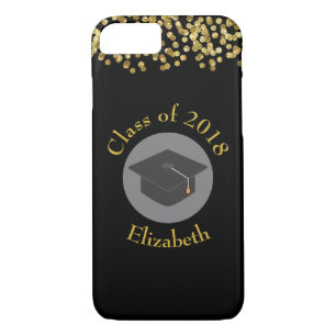 Faux Gold Confetti & Graduation Cap Class of 20xx iPhone 8/7 Case