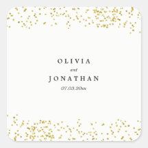 Faux Gold Confetti | Modern Wedding Stickers