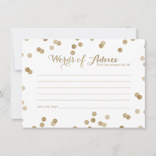 Faux Gold Confetti Modern Words of Advice Cards