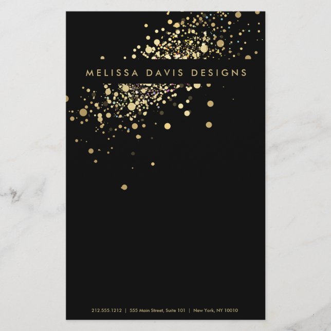 Faux Gold Confetti on Black Flyer (Front)