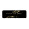 Faux Gold Confetti on Black Modern Address Label