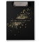 Faux Gold Confetti on Black Modern Personalised