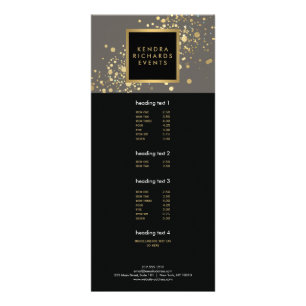 Faux Gold Confetti on Modern Grey Rack Card