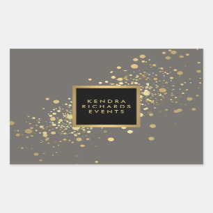 Faux Gold Confetti on Modern Grey Stickers