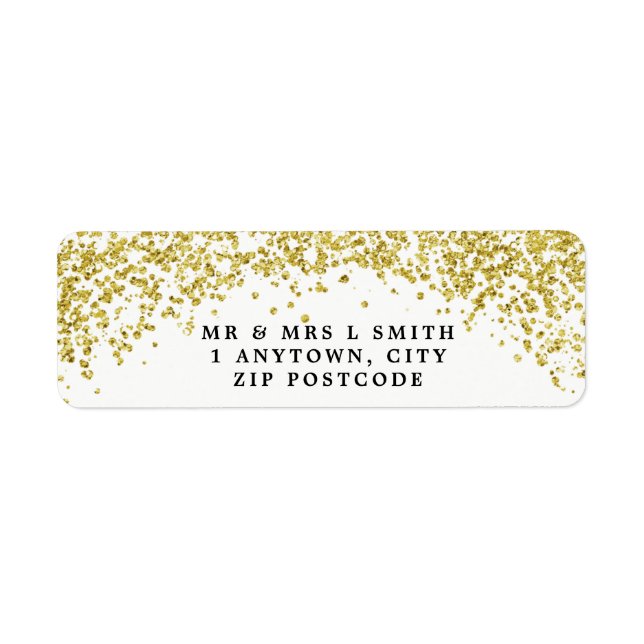 faux gold confetti return address labels (Front)