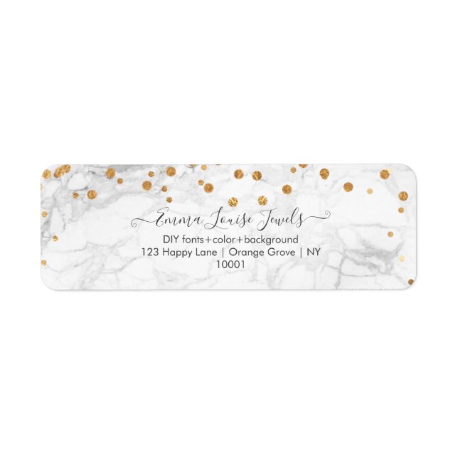 Faux gold confetti white marble PixDezines (Front)
