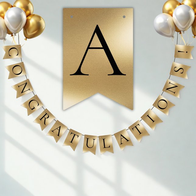 Faux Gold CONGRATULATIONS! Customizable Party Bunting (Creator Uploaded)